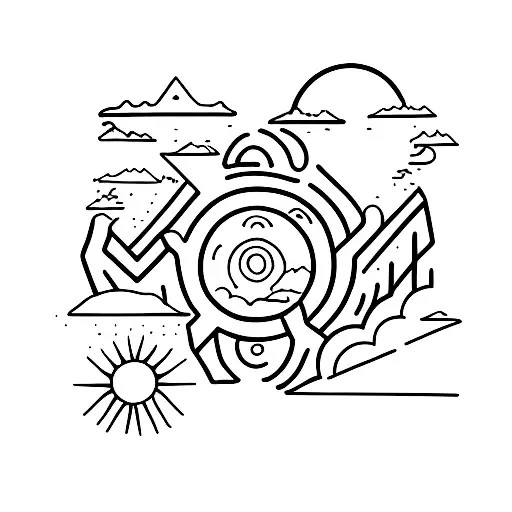 Mountain And Ocean And Sun