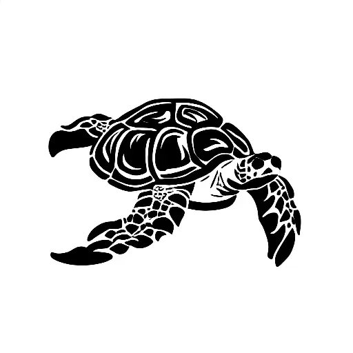 Turtle With Two People Lying On His Back