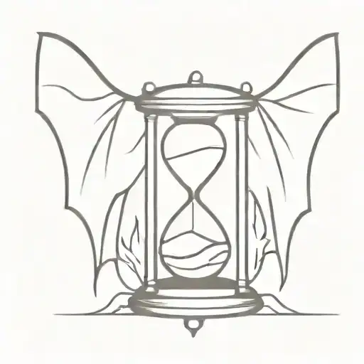 Hourglass With Bat Wings