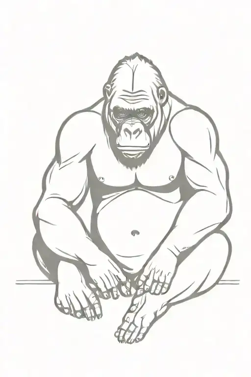 Seated Gorilla Facing Forward