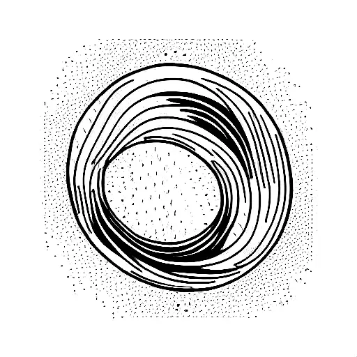 Ocean Wave And Island Line Art