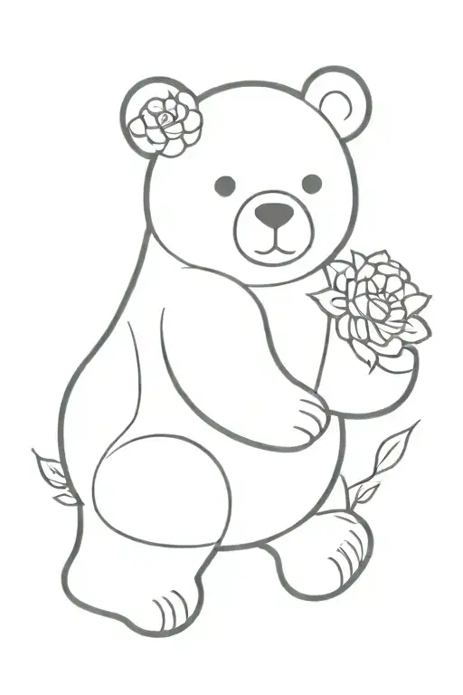 Bear With A Flower And A Heart