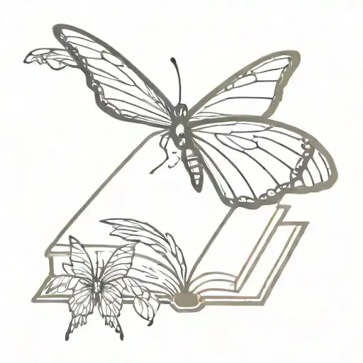 Book And Butterfly Resting