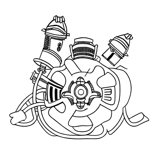 Motorcyle And Firefighter