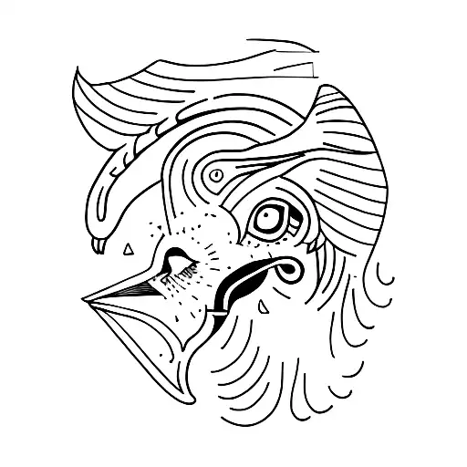 A Minimalistic Line Drawing Of A Dark Crow Figure