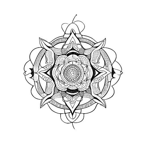 An Intricate Mandala Design Incorporating Elements Of Nature And Space