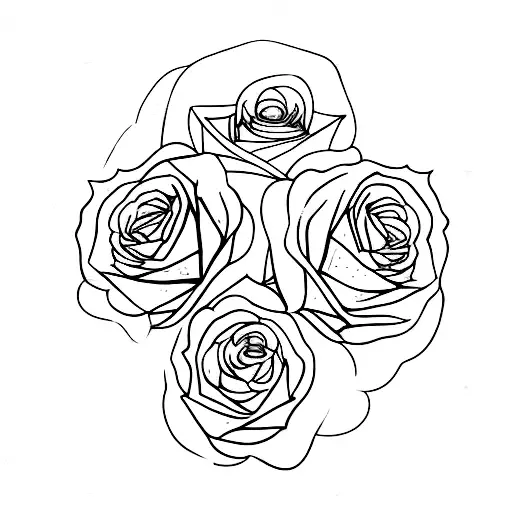 A Small Black 2D Rose