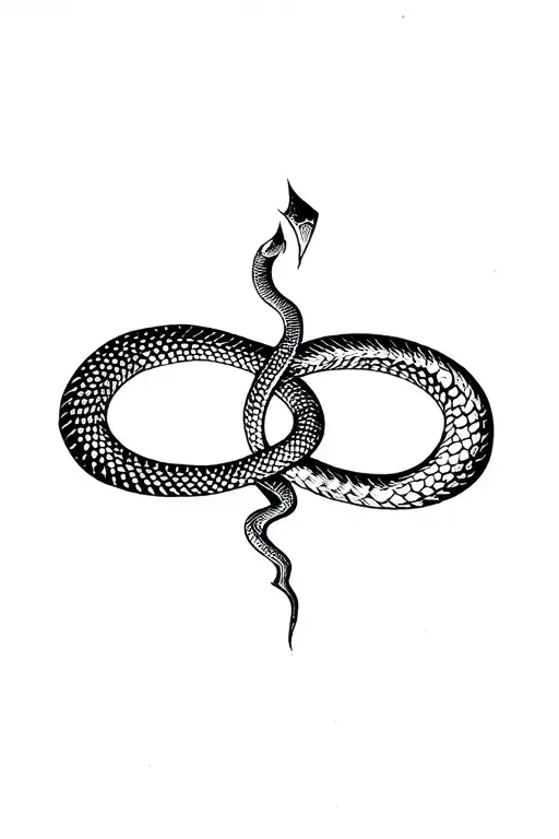 Ouroboros Snake Broken By A Francisca Axe