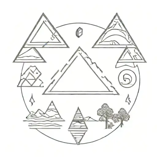 Triangle Symbols For The Elements In A Line