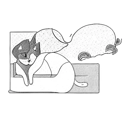 A Woman Laying On Top Of A Cat