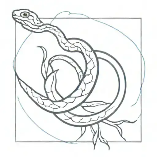 Blue Snake Growing Roots