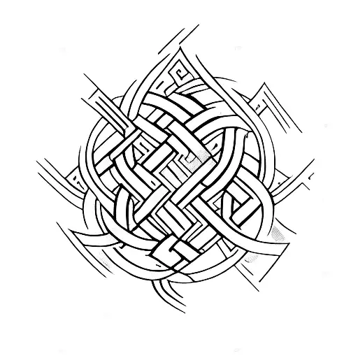 A Broken Sword Entwined With An Endless Knot