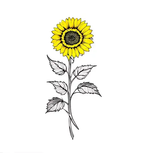 Wold And Sunflower Blooming