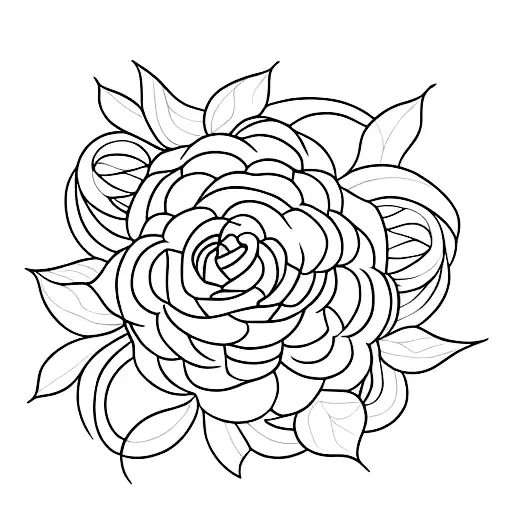 A Minimalist Tattoo Of A Beautiful Blooming Flower Surrounded By Delicate Vines