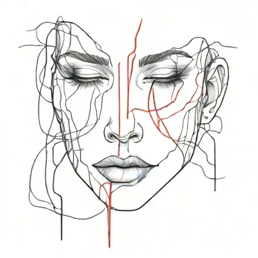 Abstract Face Dripping Blood