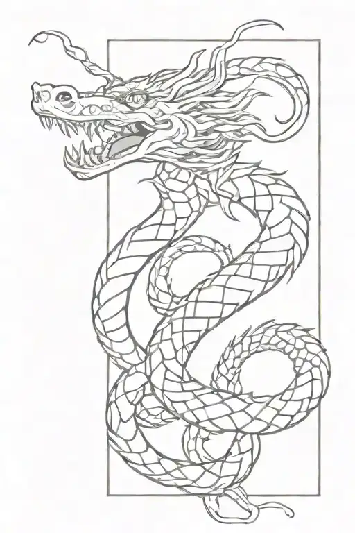 Chineese Dragon Snake Intertwined