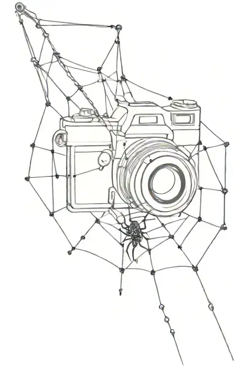 Camera Suspended In A Spider Web