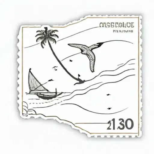 Postage Stamp That Embodies Beach