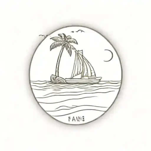 Postage Stamp That Embodies The Beach Scene