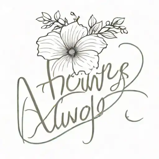 The Word Always In Cursive With The September Birth Flower Next To It