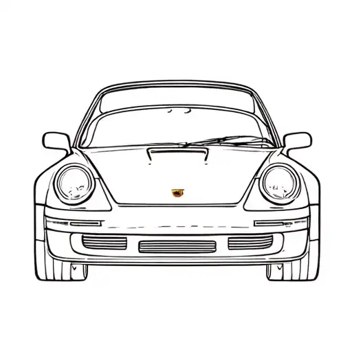 Godspeed Word In Porsche Car Shape Outline