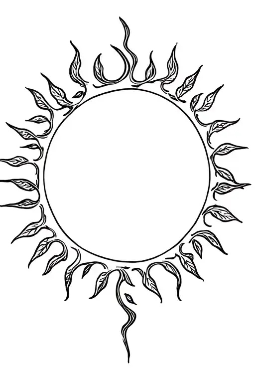 Sun With Vines On Either End