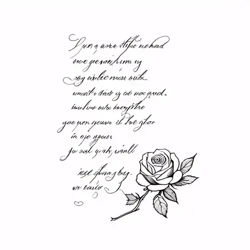 Rose And Poem Written