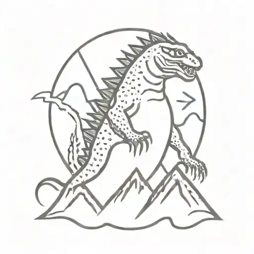 Godzilla And Nature Scene