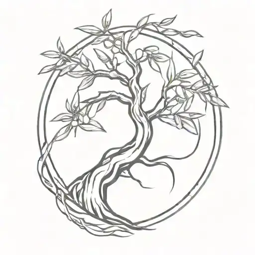 Olive Tree With Snake Wrapped