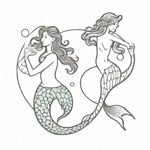 Mermaid And Yin-yang