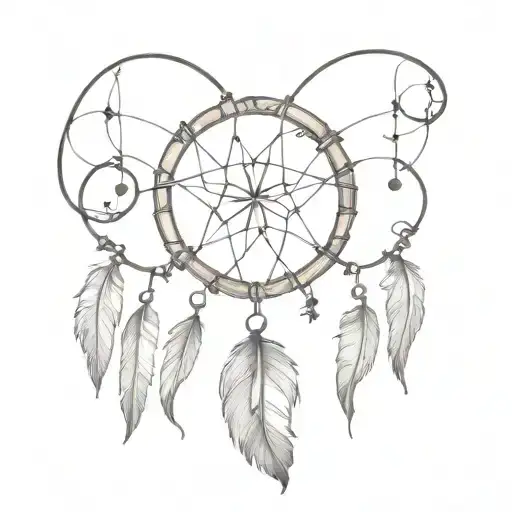 Gemini Zodiac On A Dream Catcher Entangled