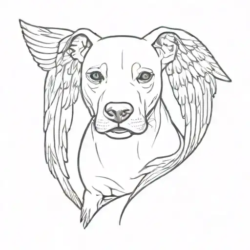 Small Two Pitbull With A Girl Inbetween Angel Wings