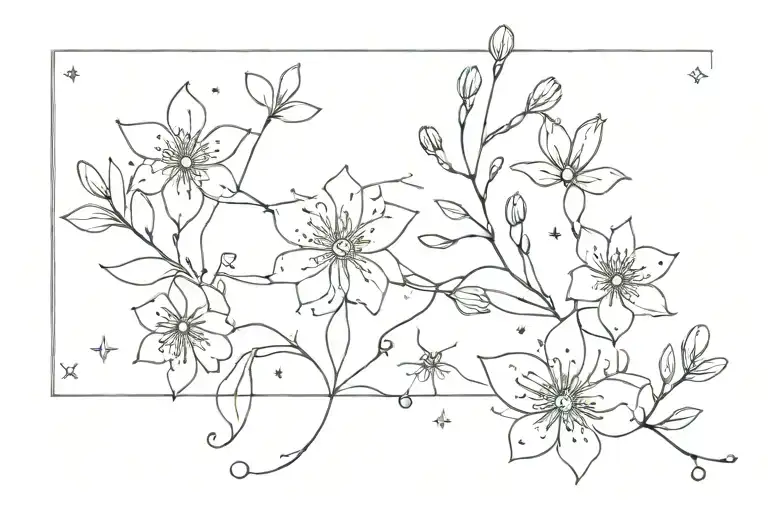 November Constellation With November Birth Flower