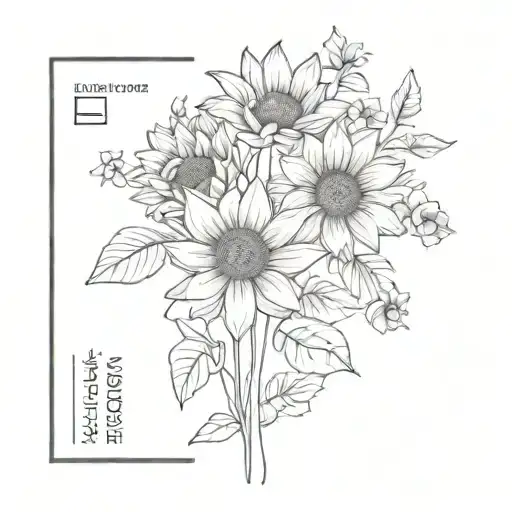 Sunflower And Daisy And Iris And Gardina Flower Bouquet