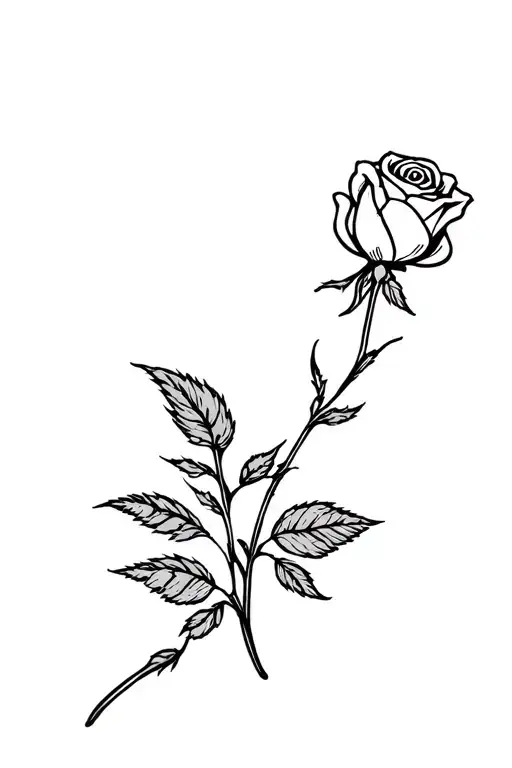 Rose With Mom Writing On The Stem