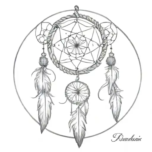 Gemini Symbol On A Dream Catcher Entangled