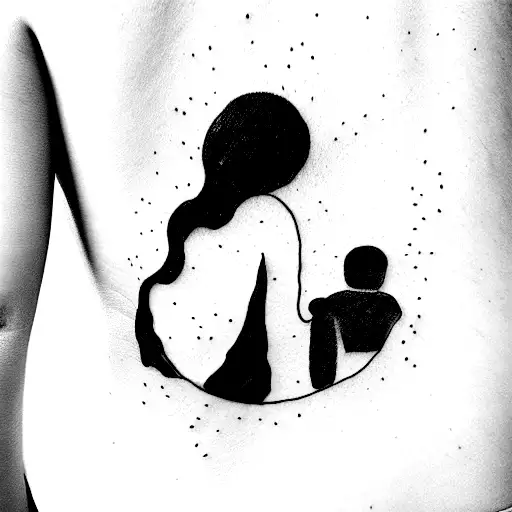 Daughter And A Father Smiling Side Hugging