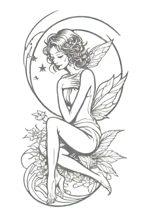 Fairy Hugging Small Moon