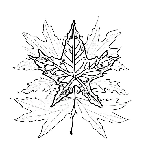 A Minimalist Tattoo Of A Maple Leaf Intertwined With The Tragically Hip's Logo