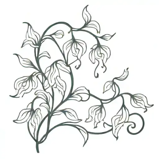 Vine Like Bluebells With Music Notes Around It