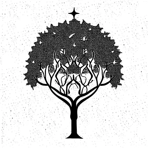 Tree With Names In Crown Of The Tree