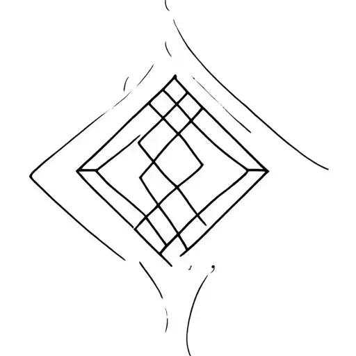 Gemini Sign With Diamond Shaped Line Outlining