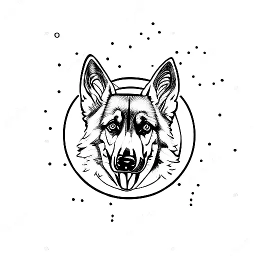 Stargazing German Shepherd Dog