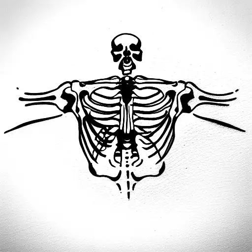 Partot Skeleton From The Front Whilw It's Flying