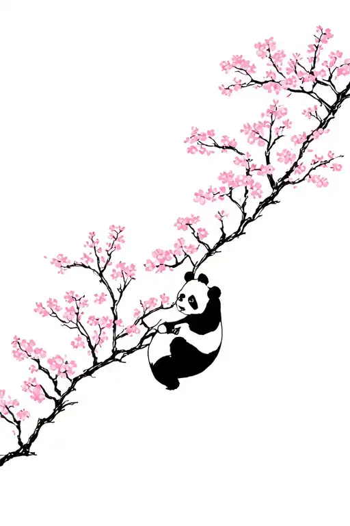 Panda Amongst Cherry Blossom Trees
