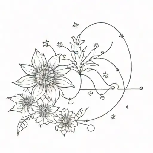 Constellation Capricorn And Chrysanthemum