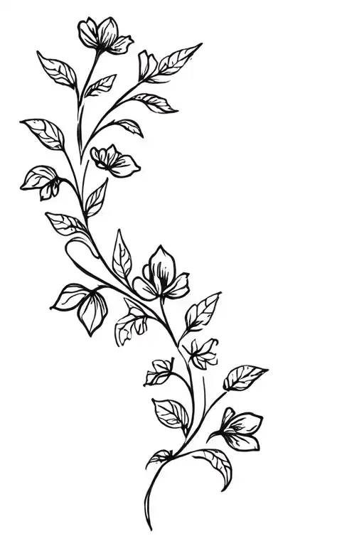 Vine Wrapping With Flowers