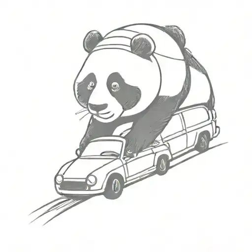 Panda With Car Driving