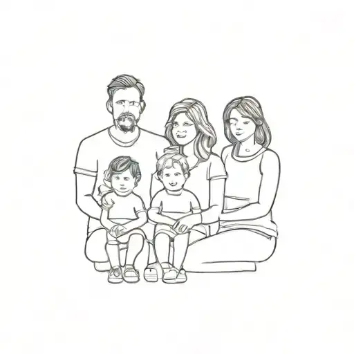 A Family Posing For A Portrait
