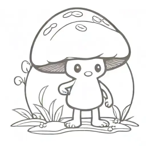 Little Cute Mushroom Guy Standing